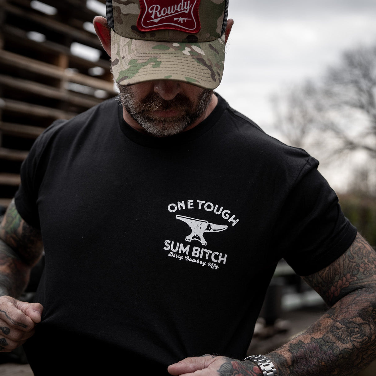 One Tough Sum Born and Raised American Outlaw Men's T-Shirt from Combat Iron Apparel