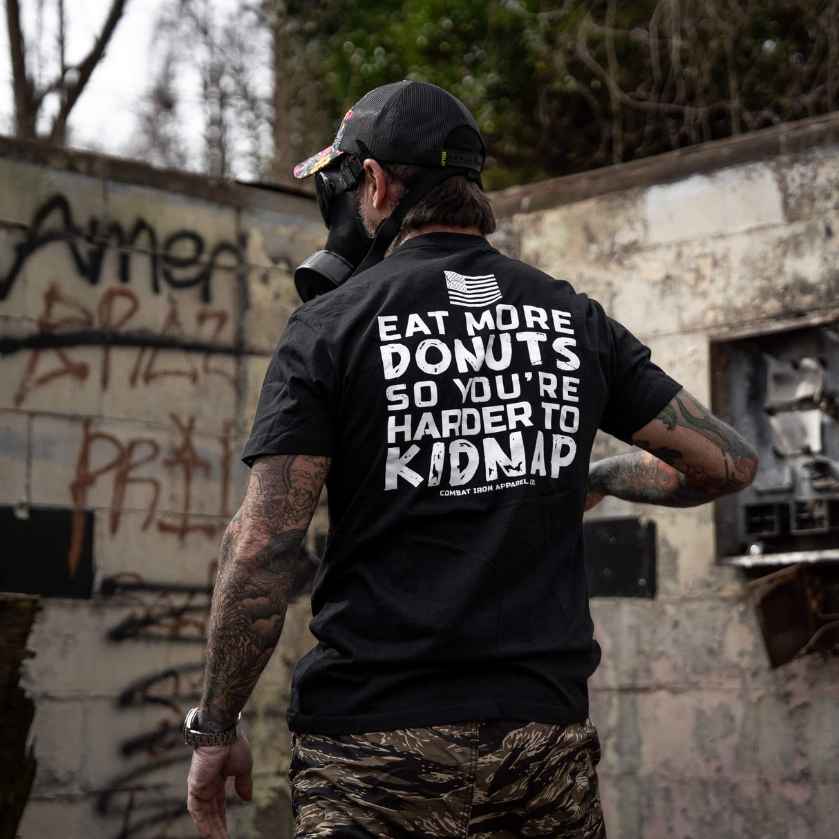 Eat More Donuts So You're Harder To Kidnap Men's T-Shirt From Combat Iron Apparel