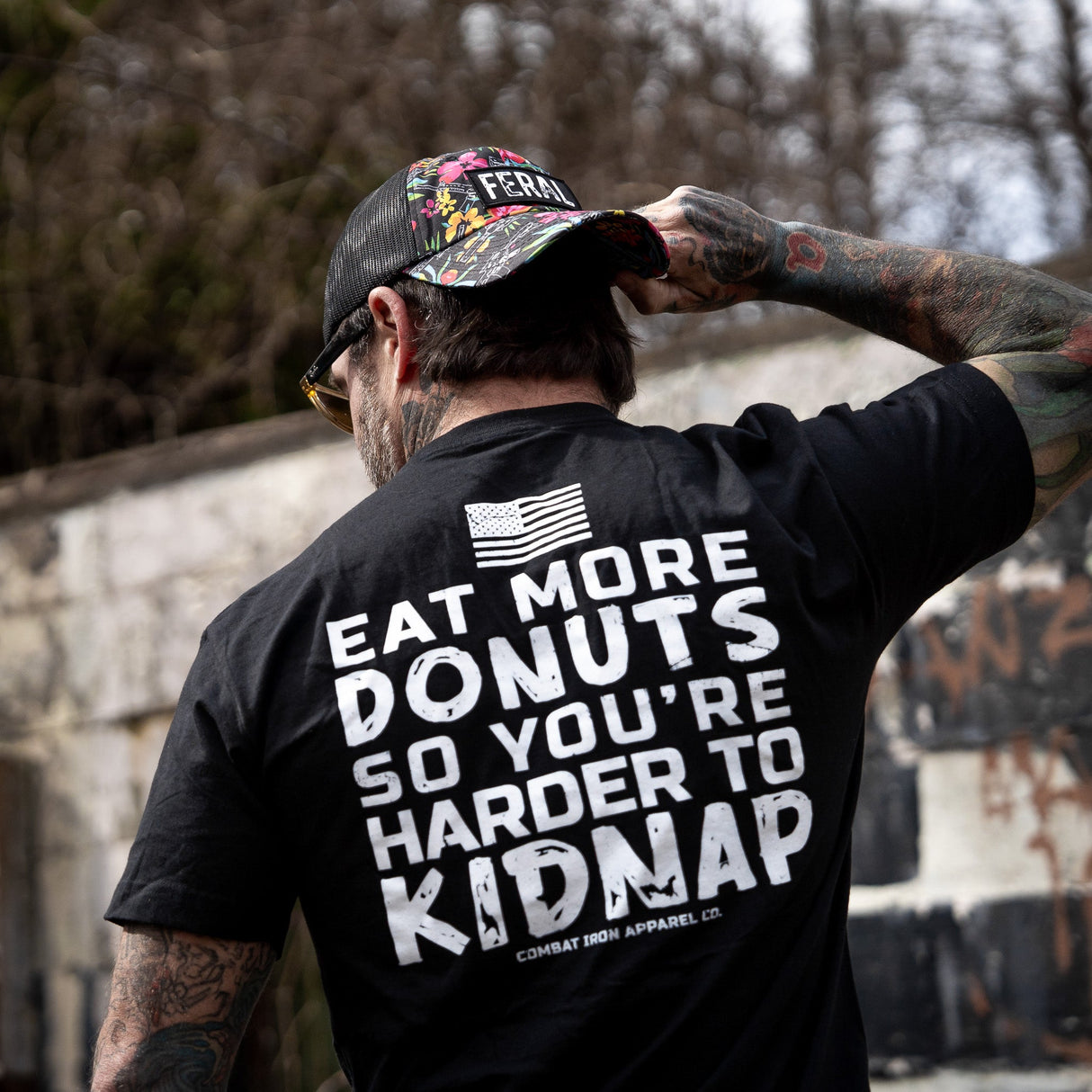 Eat More Donuts So You're Harder To Kidnap Men's T-Shirt From Combat Iron Apparel