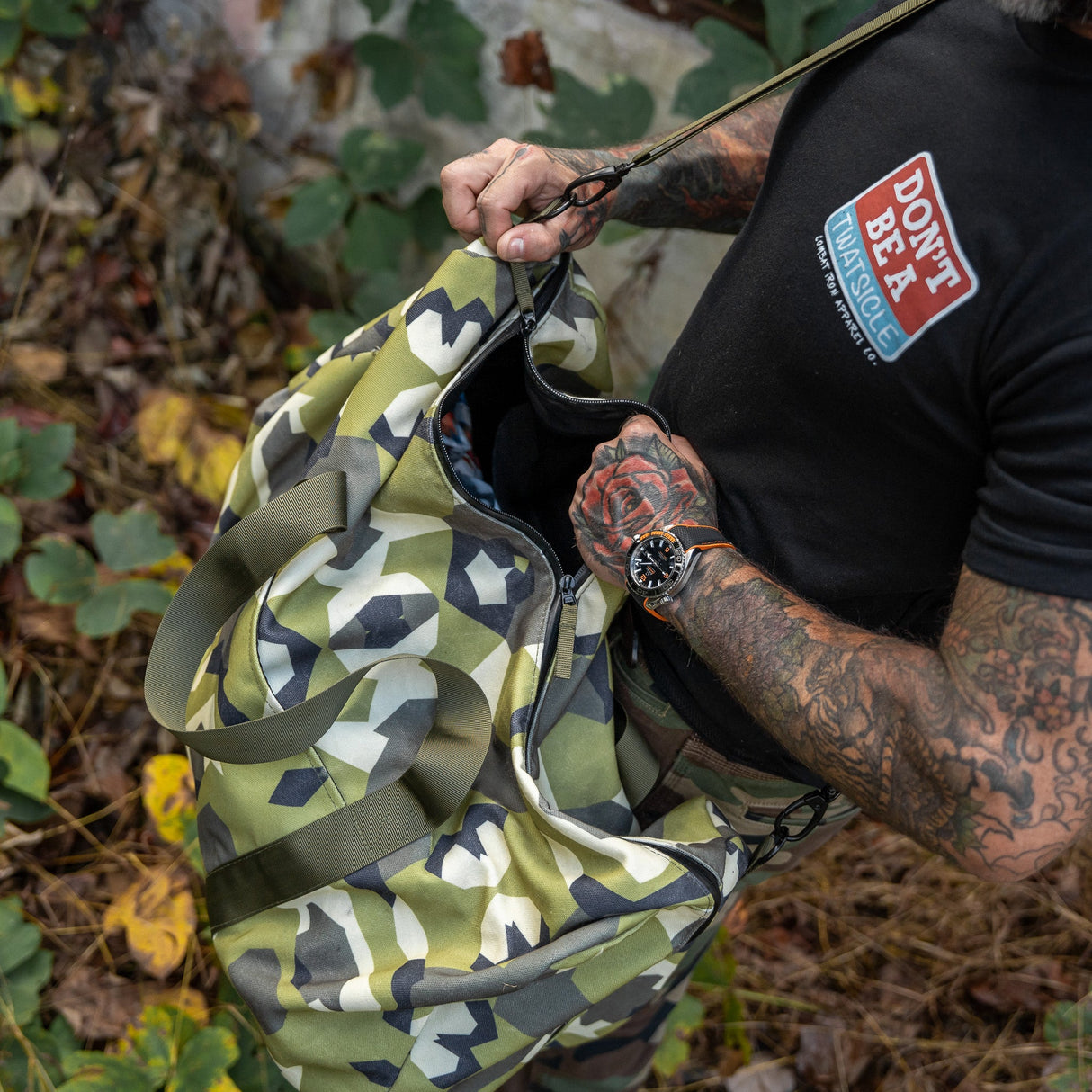 Waterproof XL 57.5L Waxed Duffle Bag from Combat Iron Apparel