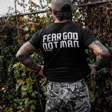 Fear God Not Man Men's T-Shirt From Combat Iron Apparel From Combat Iron Apparel
