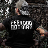 Fear God Not Man Men's T-Shirt From Combat Iron Apparel From Combat Iron Apparel