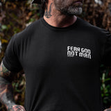 Fear God Not Man Men's T-Shirt From Combat Iron Apparel From Combat Iron Apparel