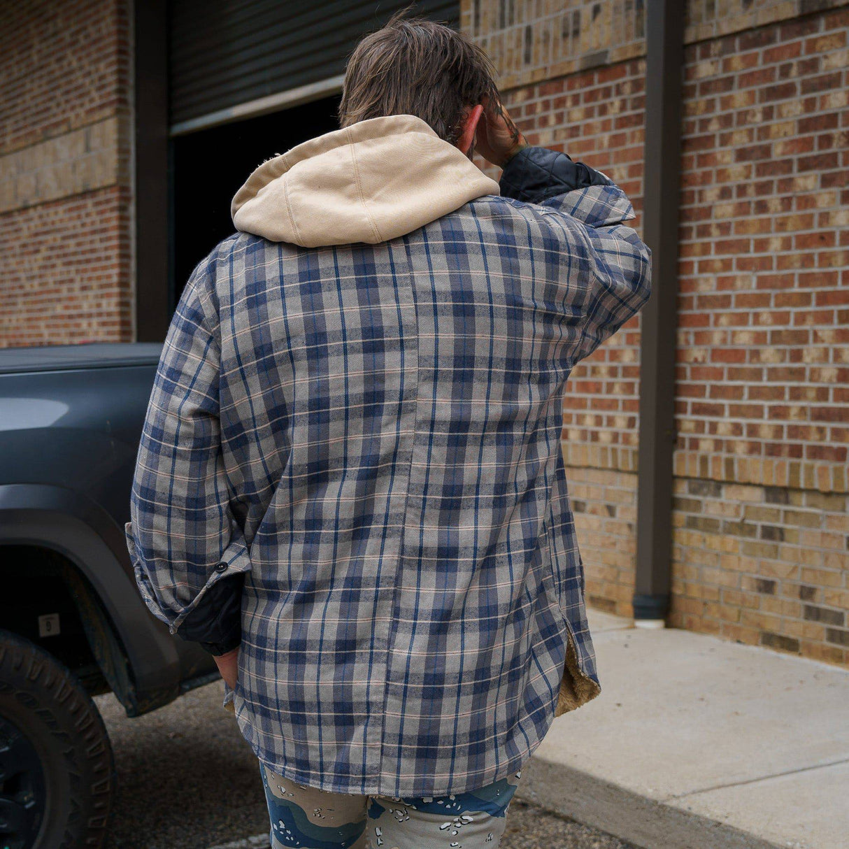 Frontier Zip Flannel with hood from Combat Iron Apparel