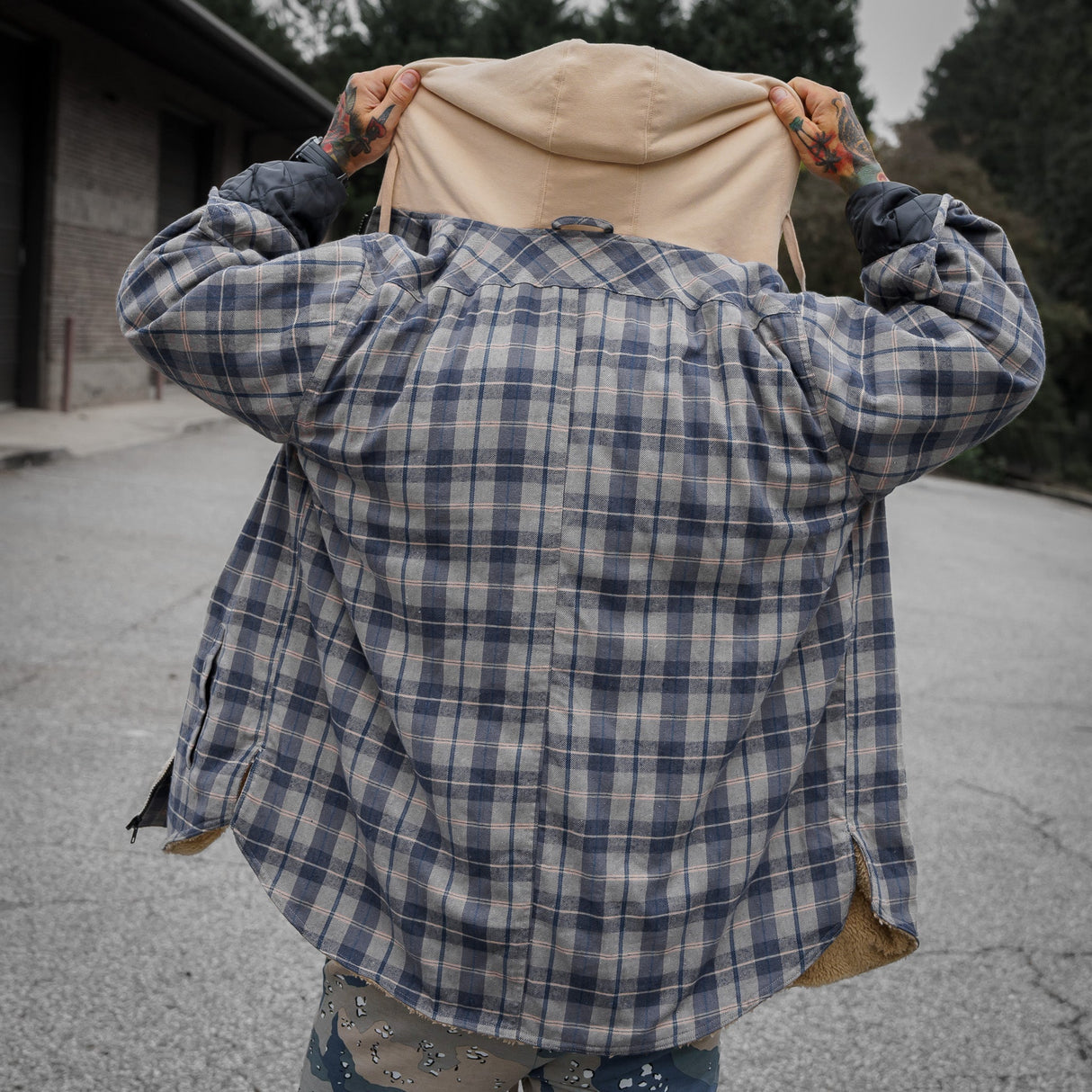 Frontier Zip Flannel with hood from Combat Iron Apparel