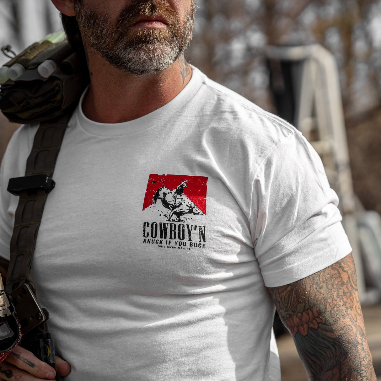 Cowboy'n | Knuck If You Buck Men's T-Shirt From Combat Iron Apparel