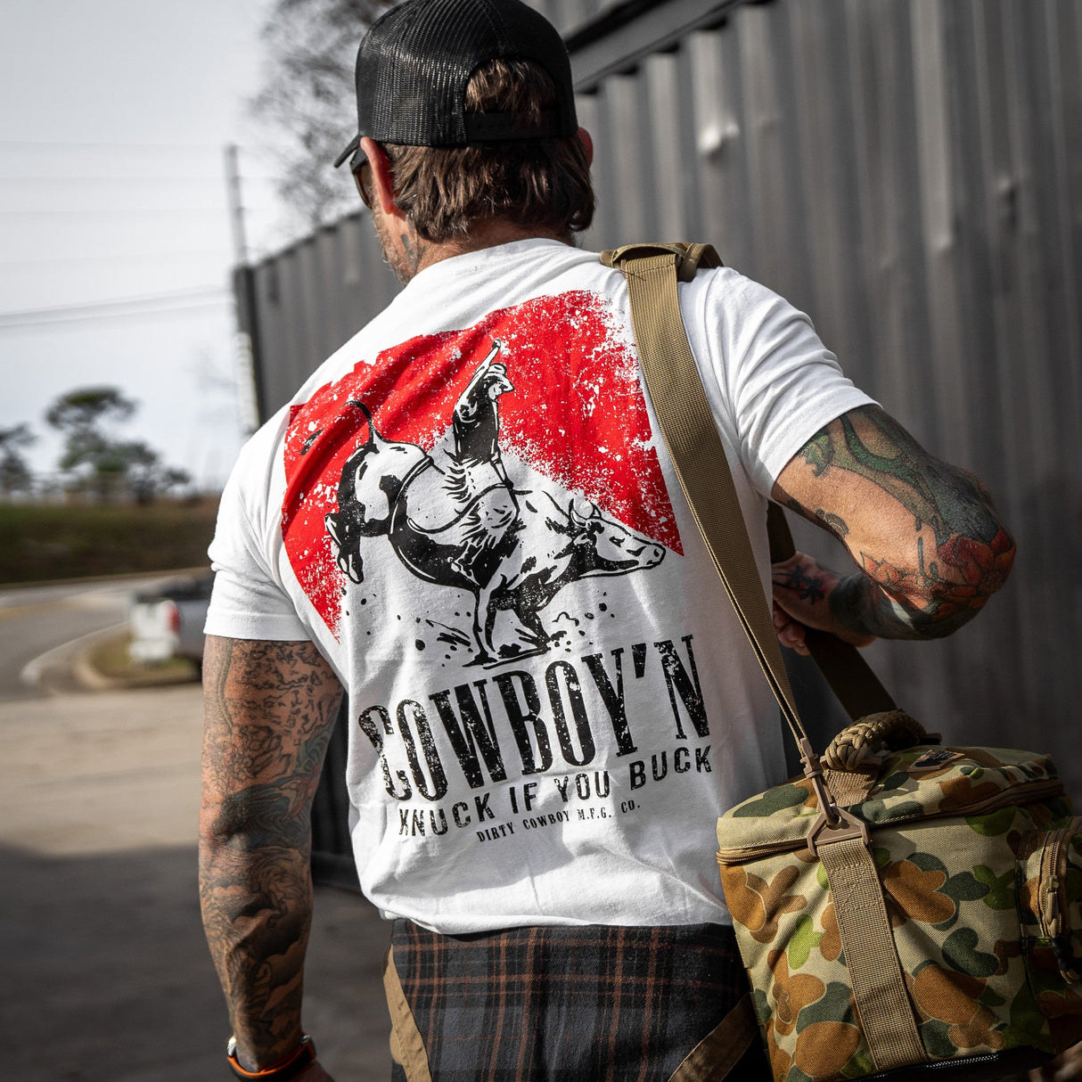 Cowboy'n | Knuck If You Buck Men's T-Shirt From Combat Iron Apparel