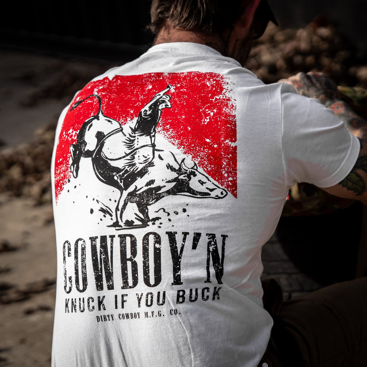 Cowboy'n | Knuck If You Buck Men's T-Shirt From Combat Iron Apparel