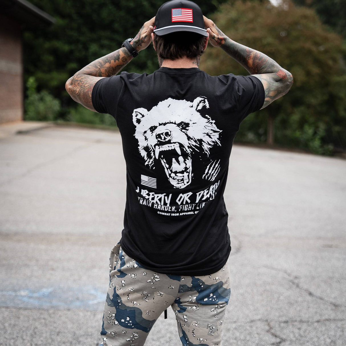 Liberty Or Death Fight Like Hell Men's T-Shirt From Combat Iron Apparel
