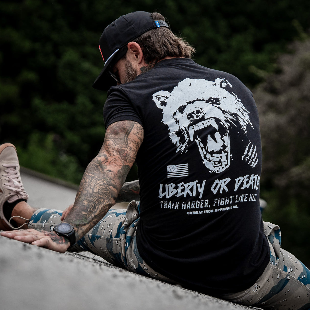 Liberty Or Death Fight Like Hell Men's T-Shirt From Combat Iron Apparel