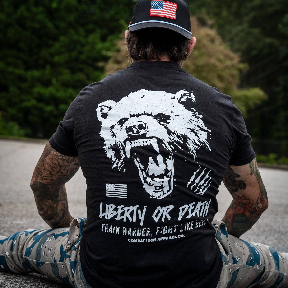 Liberty Or Death Fight Like Hell Men's T-Shirt From Combat Iron Apparel