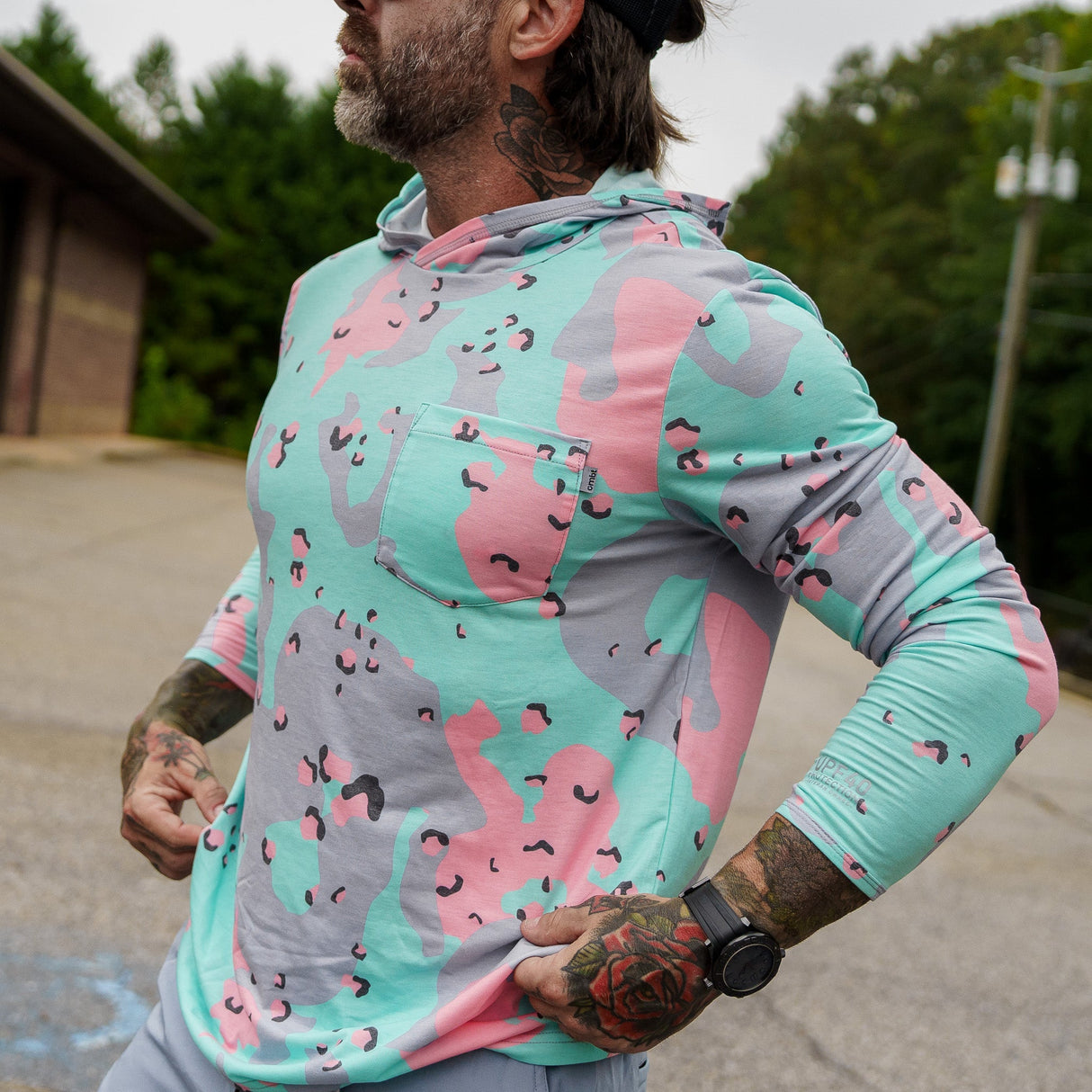 Men's Outdoors Long Sleeve Performance Hoodie from Combat Iron Apparel