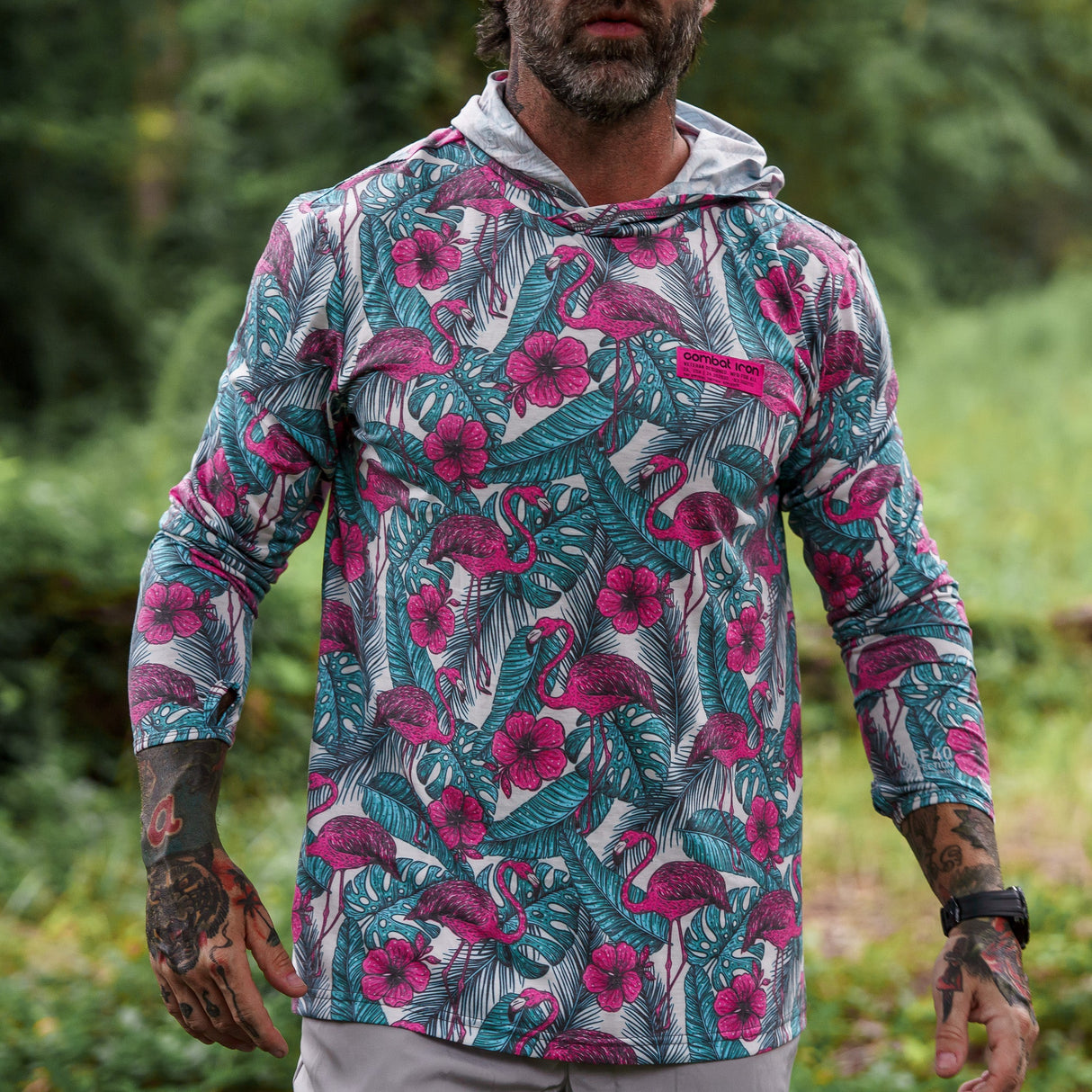Men's Outdoors Long Sleeve Performance Hoodie from Combat Iron Apparel