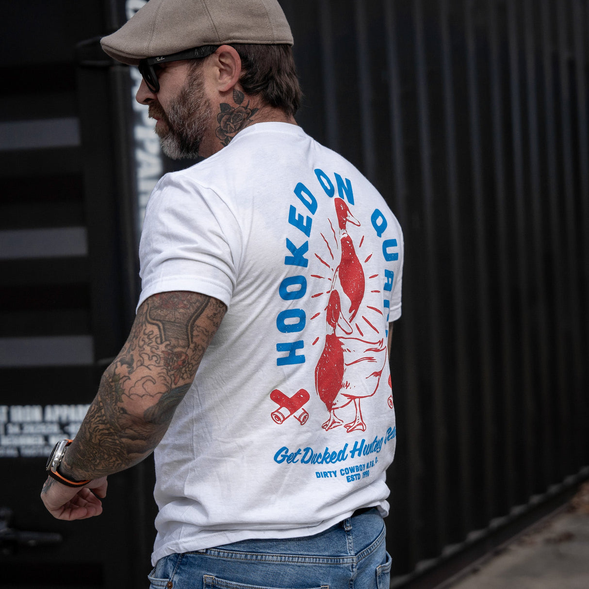 Hooked On Quack Hunter ' Get Ducked' Men's T-Shirt From Combat Iron Apparel