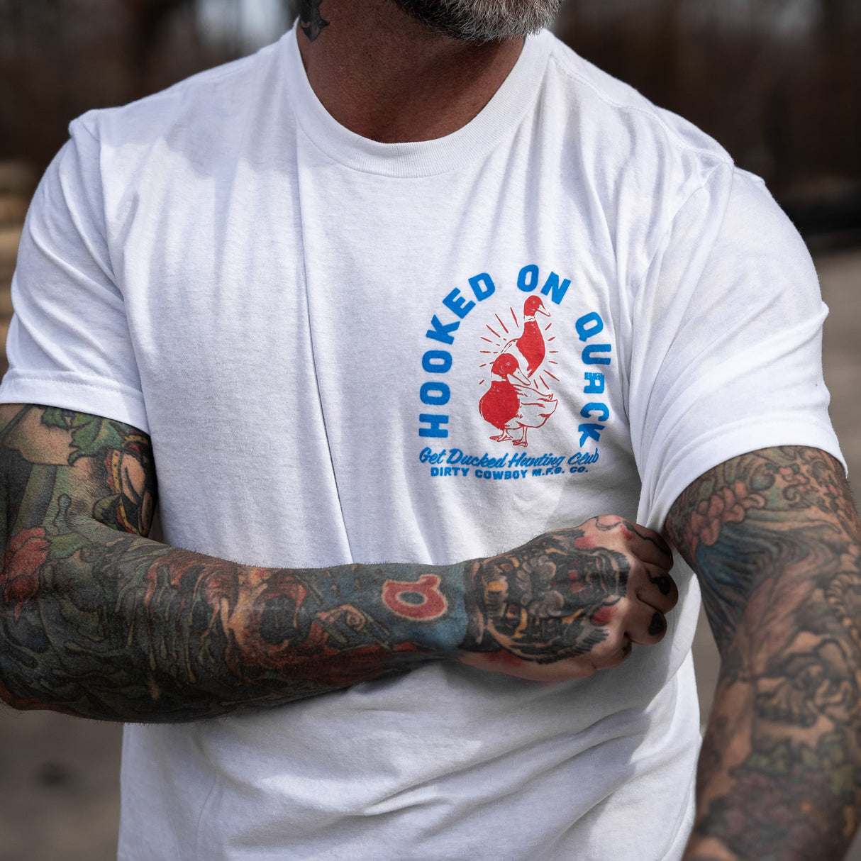 Hooked On Quack Hunter ' Get Ducked' Men's T-Shirt From Combat Iron Apparel