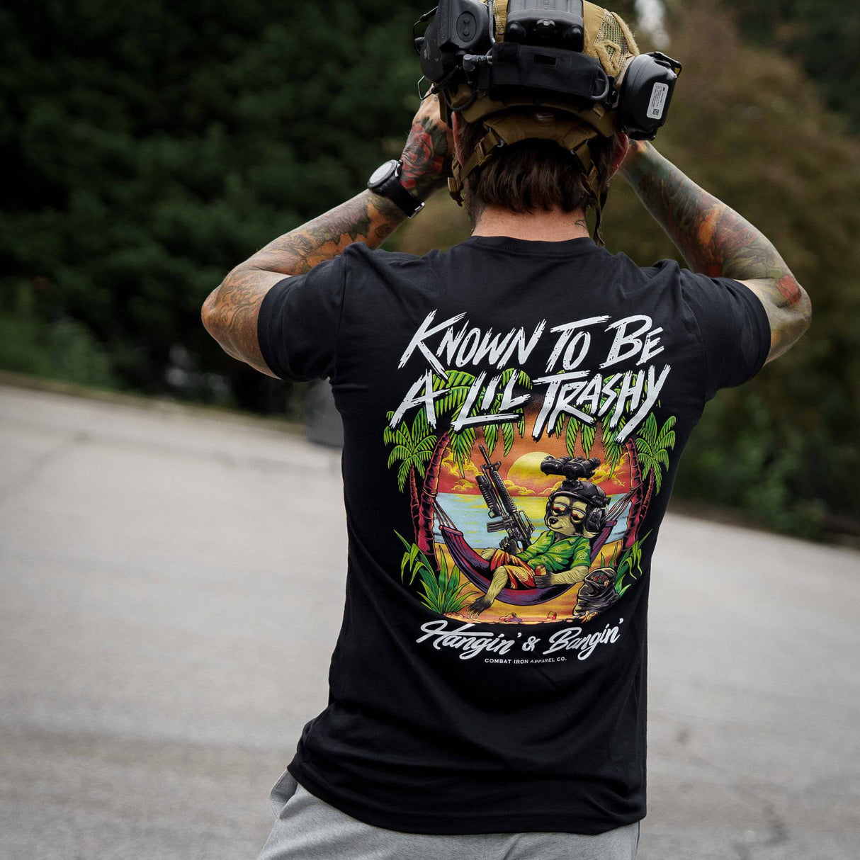 Known To Be A Lil Trashy Raccoon Men's T-Shirt From Combat Iron Apparel