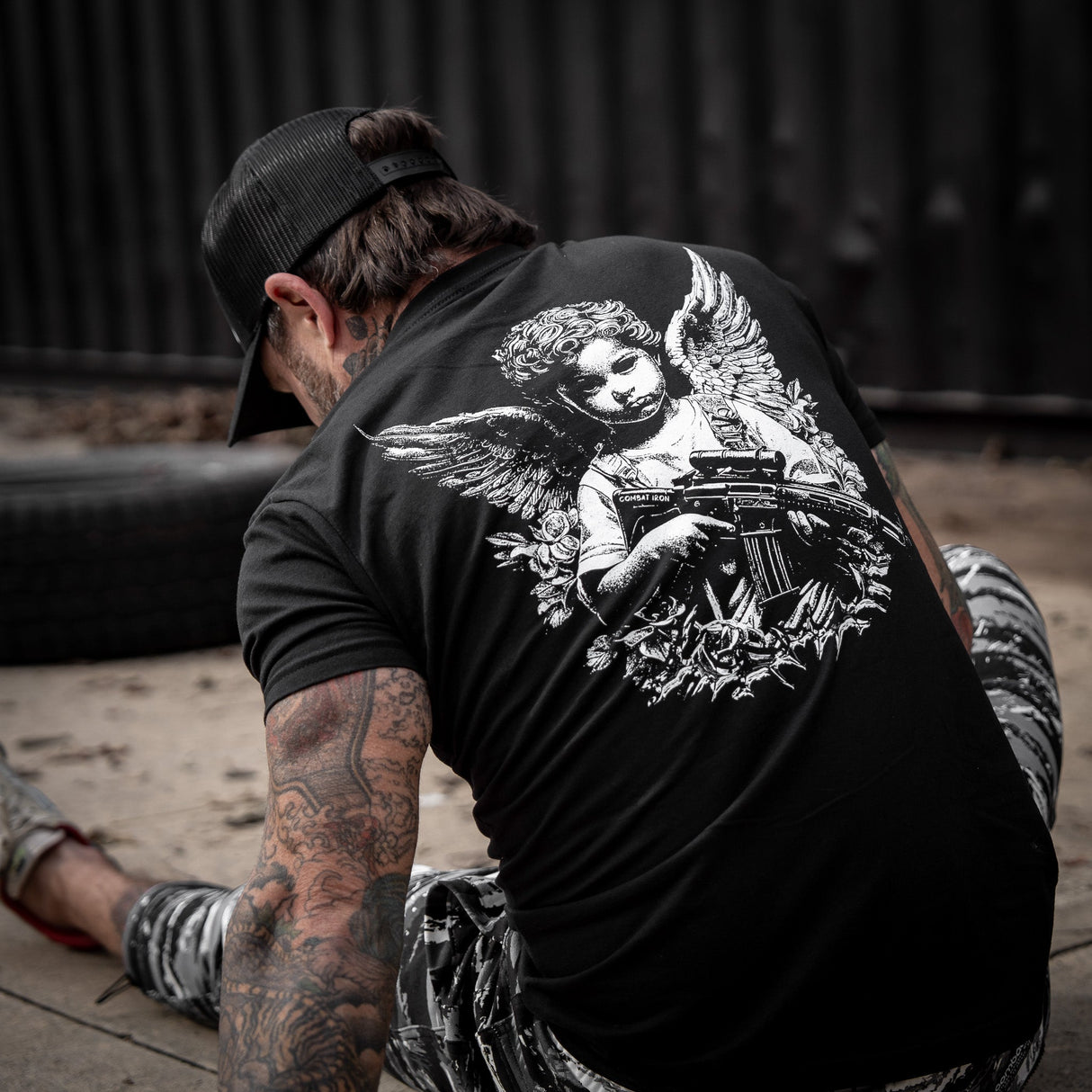 The Armed Guardian Angel Men's T-Shirt from Combat Iron Apparel