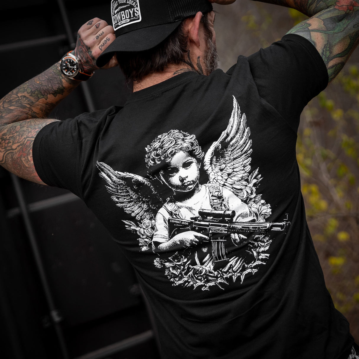 The Armed Guardian Angel Men's T-Shirt from Combat Iron Apparel