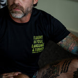 Fluent In Foul Language and Tiddies Men's T-Shirt From Combat Iron Apparel