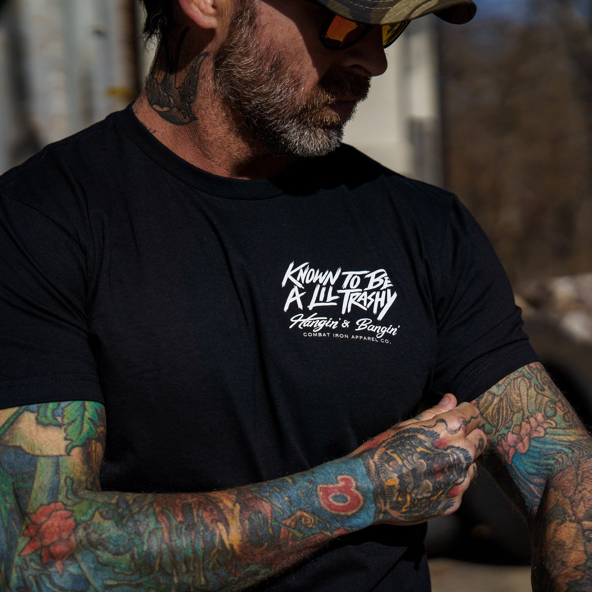 Known To Be A Lil Trashy Raccoon Men's T-Shirt From Combat Iron Apparel