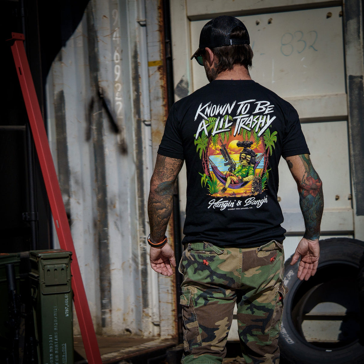 Known To Be A Lil Trashy Raccoon Men's T-Shirt From Combat Iron Apparel