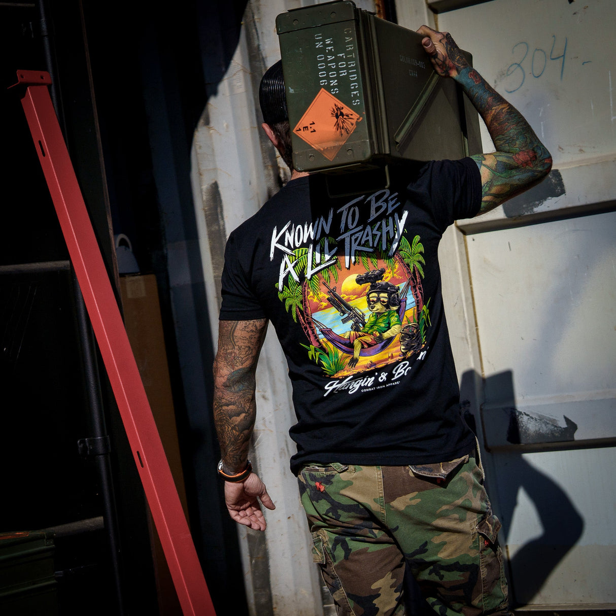 Known To Be A Lil Trashy Raccoon Men's T-Shirt From Combat Iron Apparel
