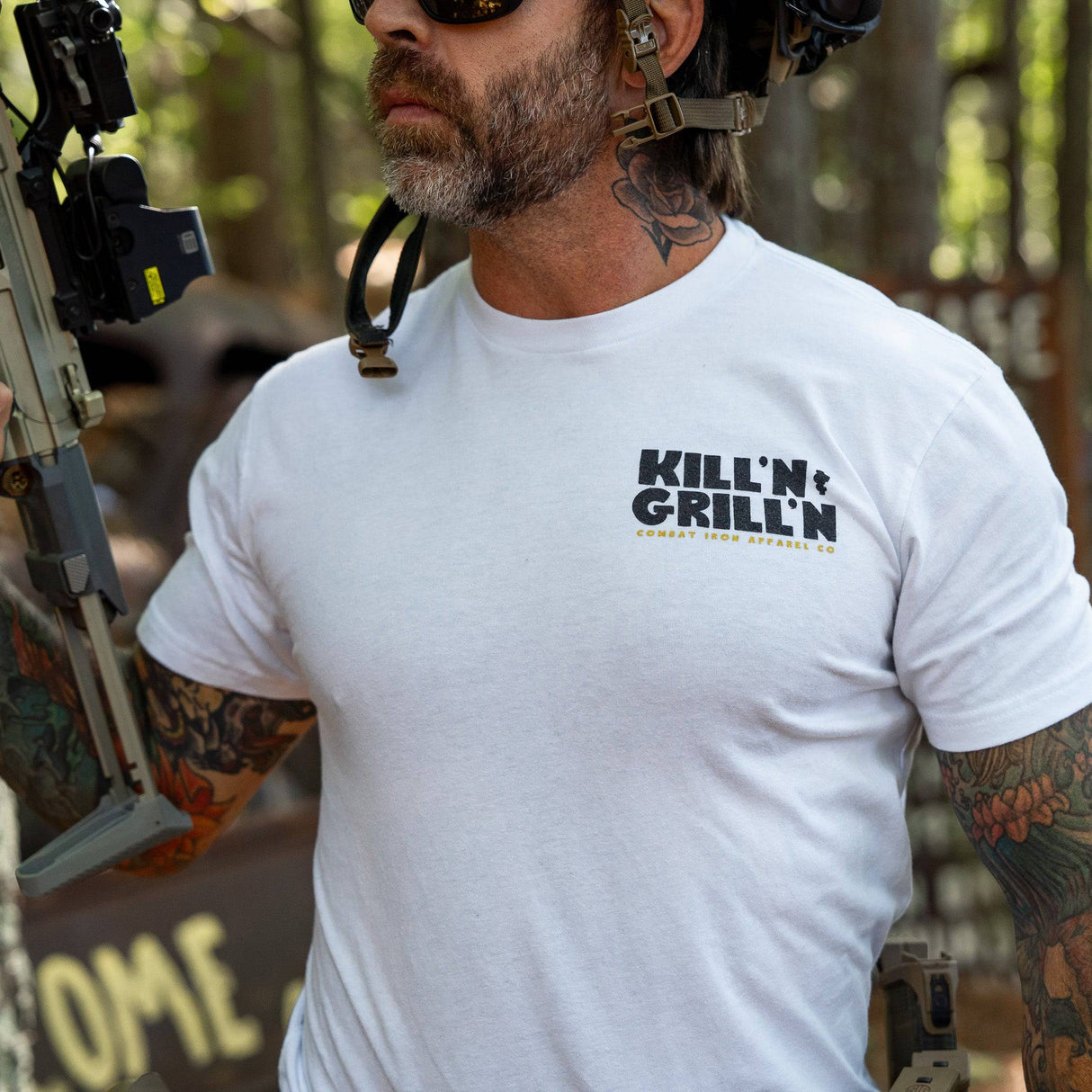 Kill'n & Grill'n | Some Hills Are Worth Fighting For Men's T-Shirt From Combat Iron Apparel