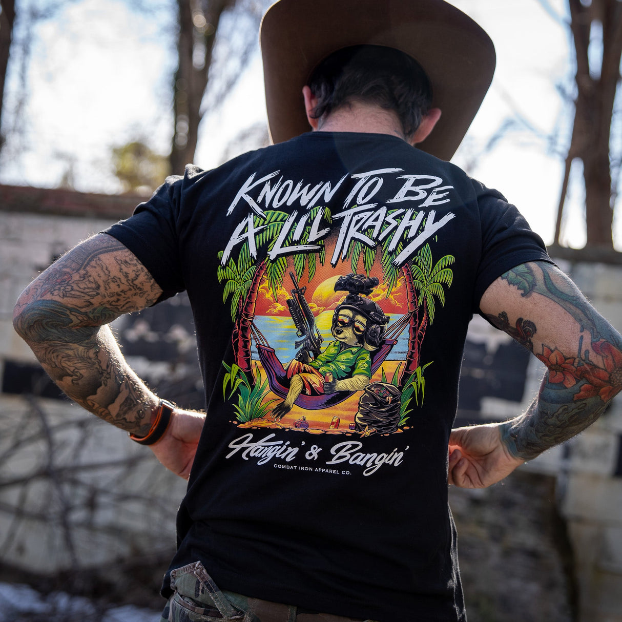 Known To Be A Lil Trashy Raccoon Men's T-Shirt From Combat Iron Apparel