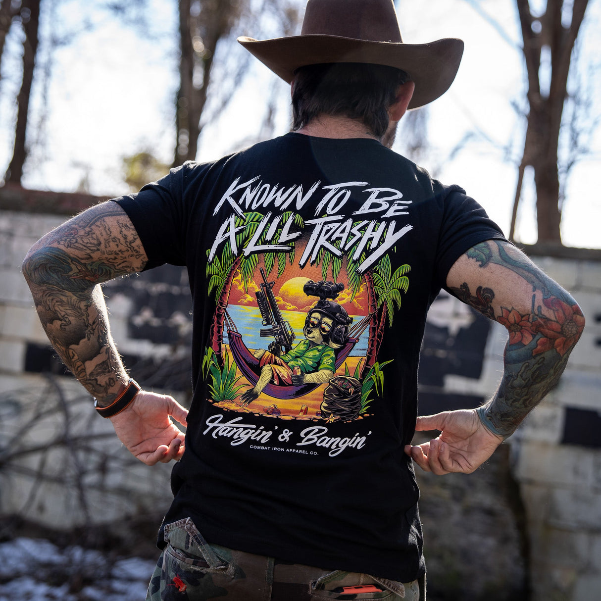 Known To Be A Lil Trashy Raccoon Men's T-Shirt From Combat Iron Apparel