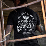 Violence Will Continue Until Morale Improves Men's T-Shirt from Combat Iron Apparel