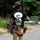 Freedom Fighter Cowboy President Trump Men's T-Shirt  From Combat Iron Apparel