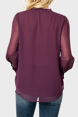 Long Sleeve Crochet Trim Blouse from Gibsonlook
