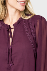 Long Sleeve Crochet Trim Blouse from Gibsonlook
