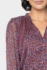 Long Sleeve Crochet Trim Blouse from Gibsonlook