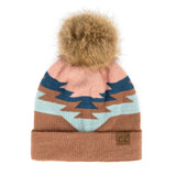 CC Beanie with Pom & South Western Pattern