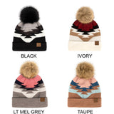 CC Beanie with Pom & South Western Pattern