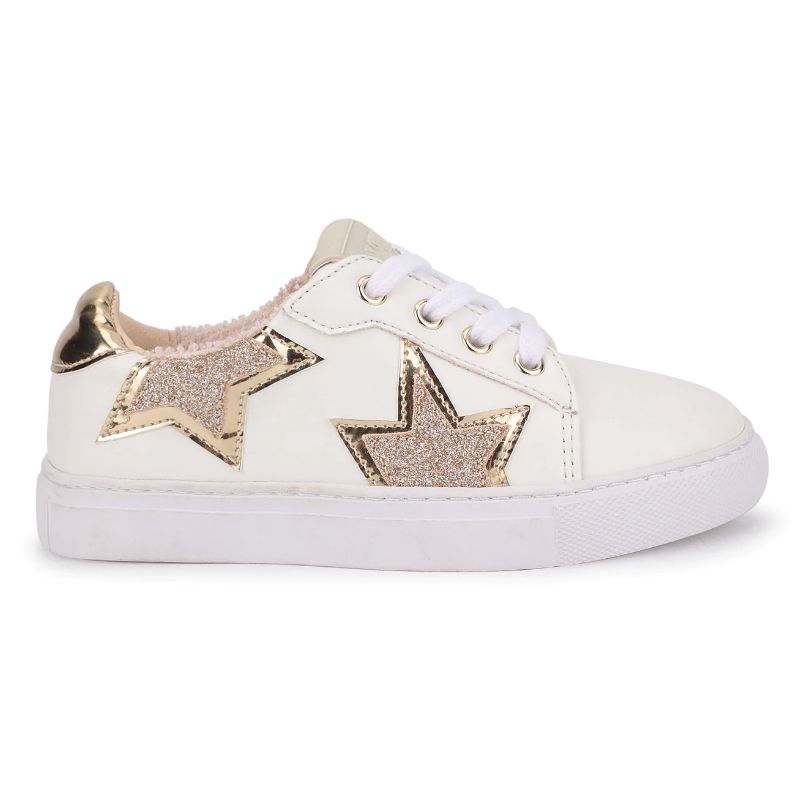 Miss Harper Sneaker in White & Gold - Kids from Yosi Samra