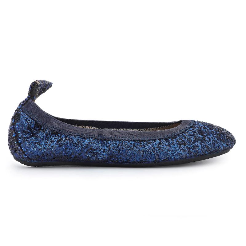 Miss Samara Ballet Flat in Navy Glitter - Kids from Yosi Samra