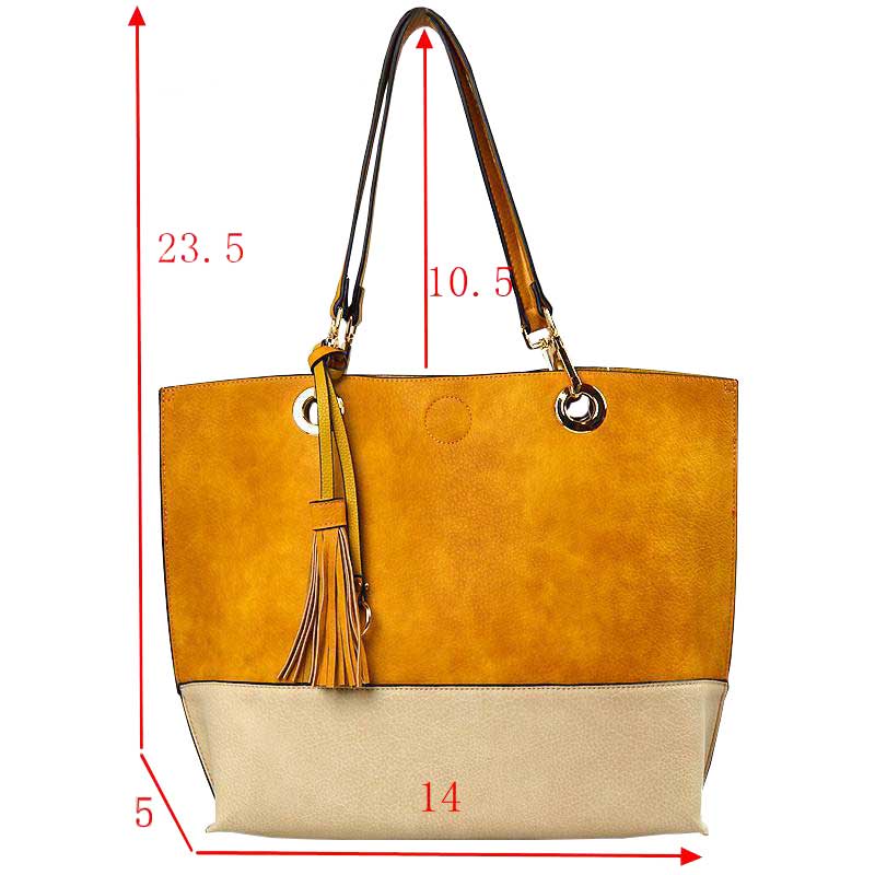 2-in-1 Women's Faux Leather Tote Shoulder Handbag  from Madeline Love