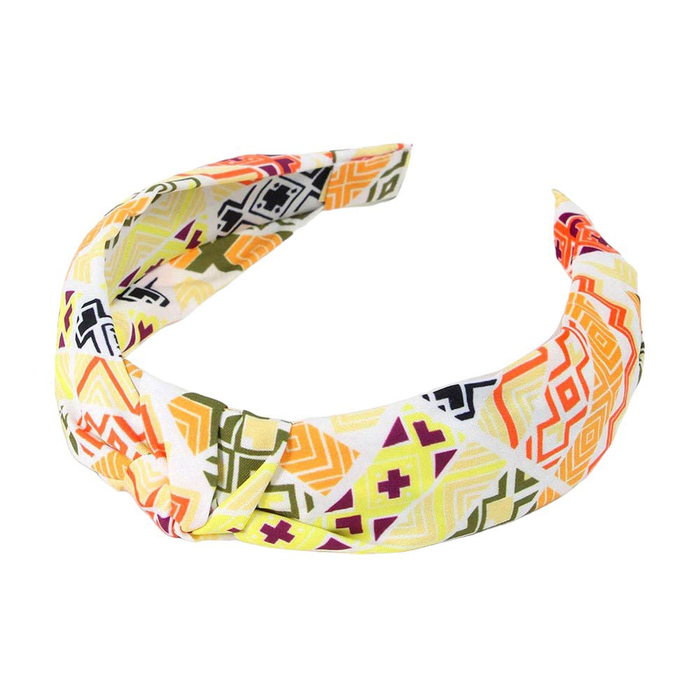 Aztec Patterned Burnout Knot Headband from Madeline Love