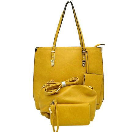 Soft Faux Leather Tote Handbag With Wallet  from Madeline Love