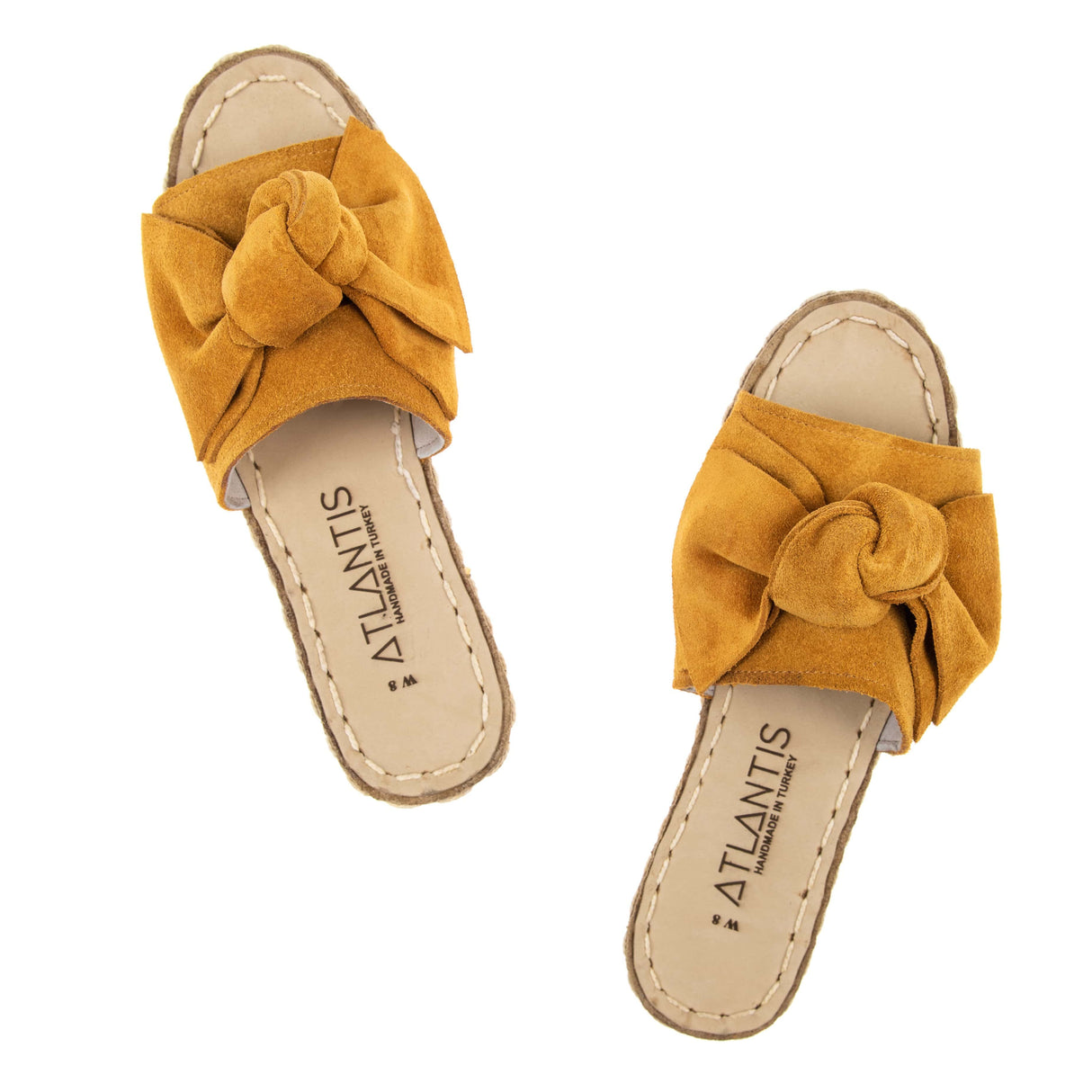Yellow Bows Leather Sandals from Atlantis Handmade Shoes