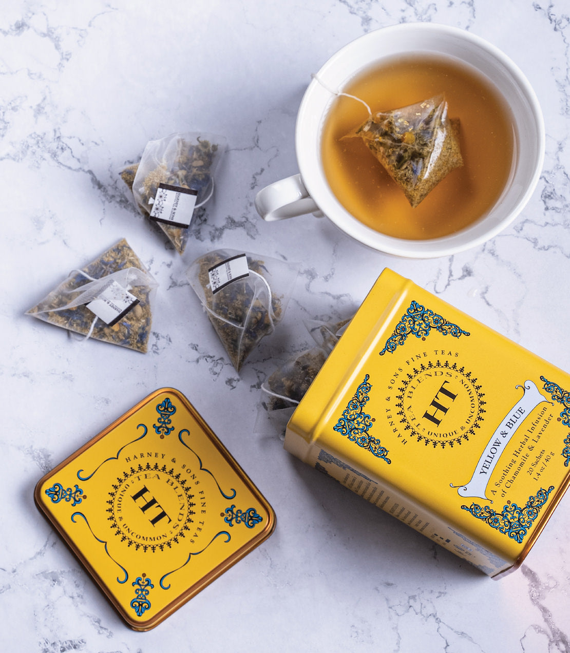 Yellow & Blue, HT Tin of 20 Sachets from Harney & Sons Fine Teas