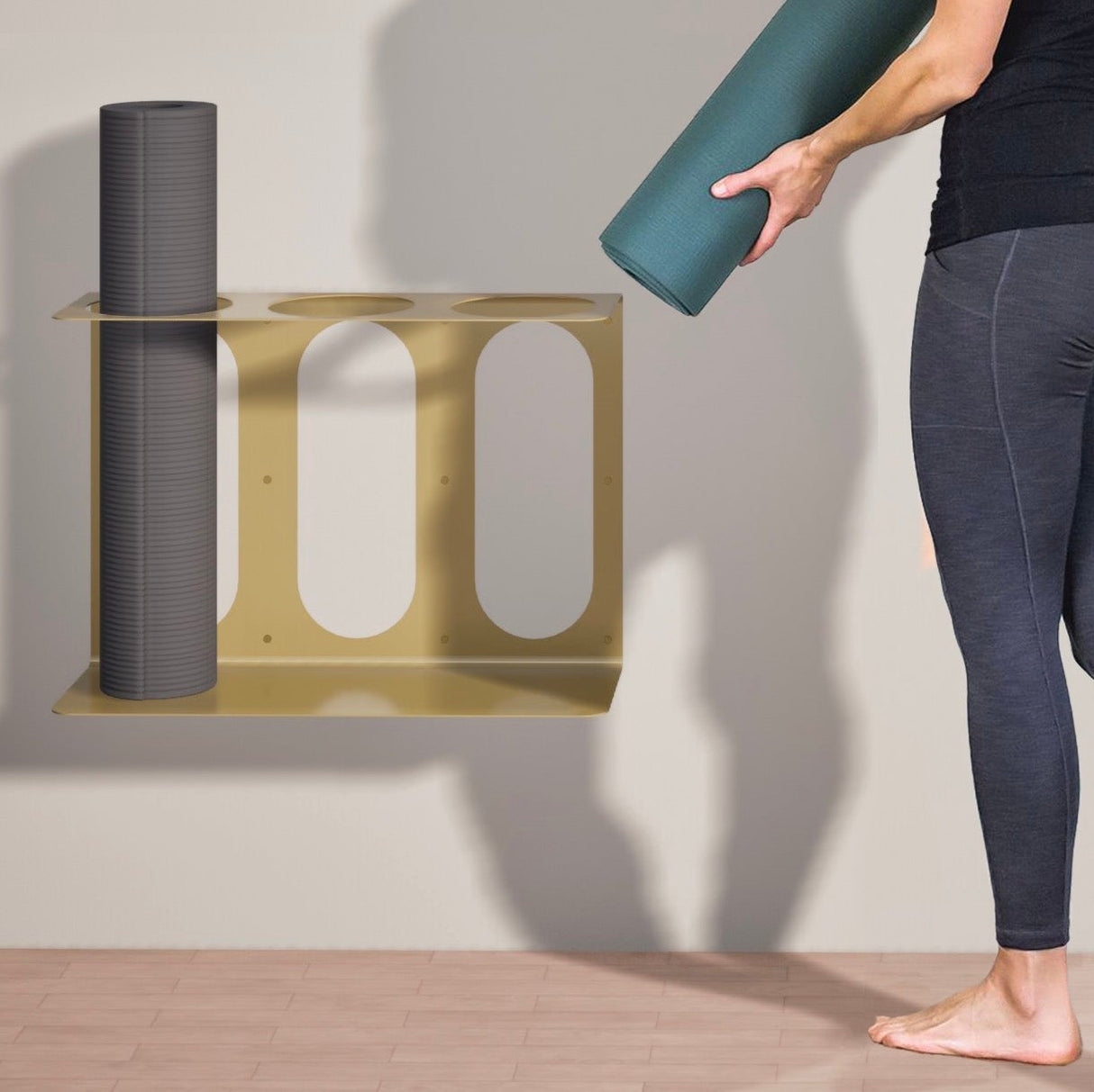 Yoke Yoga Mat Wall Bracket | Holds 3 Mats/Rollers from Mache
