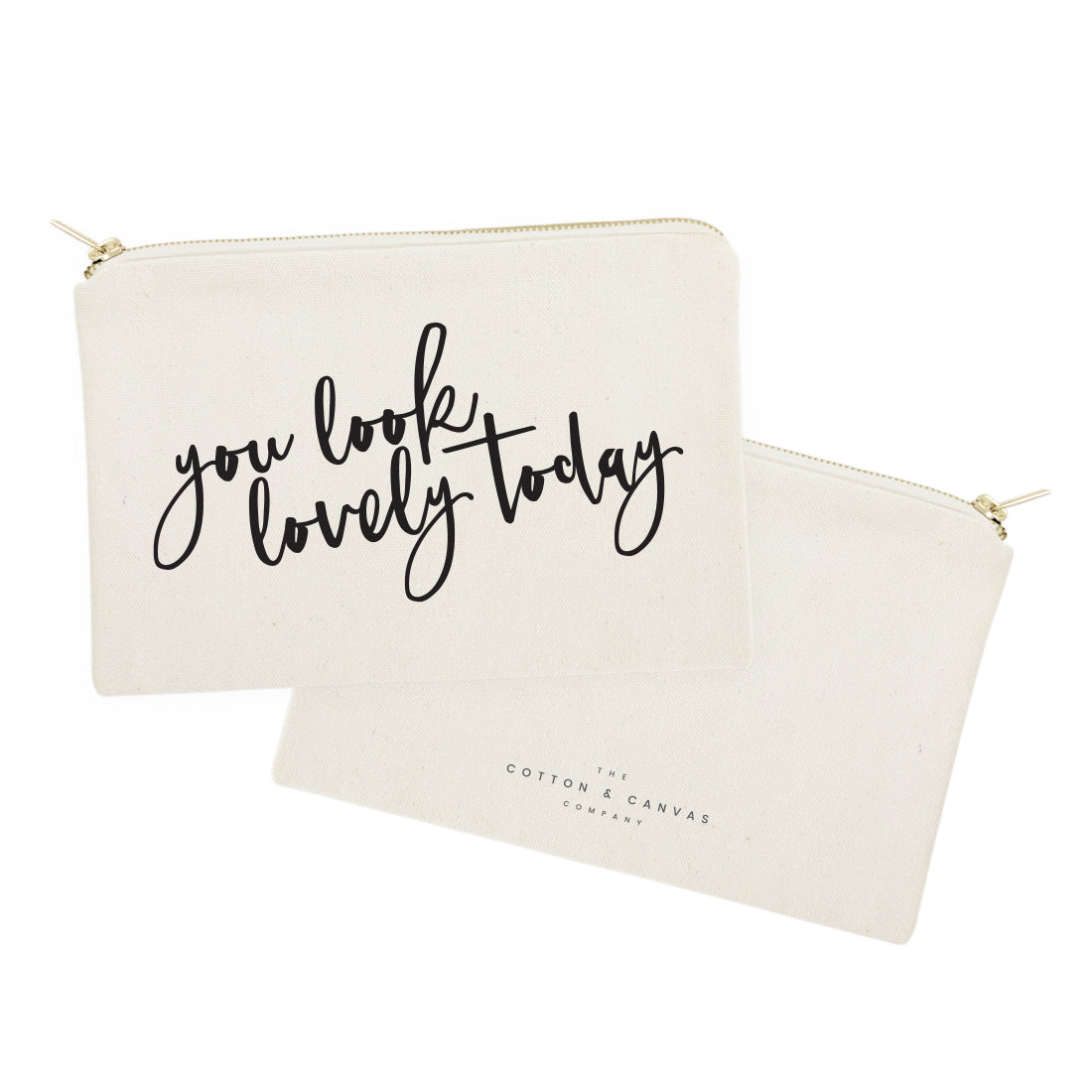 You Look Lovely Today Cotton Canvas Cosmetic Bag from The Cotton & Canvas Co.