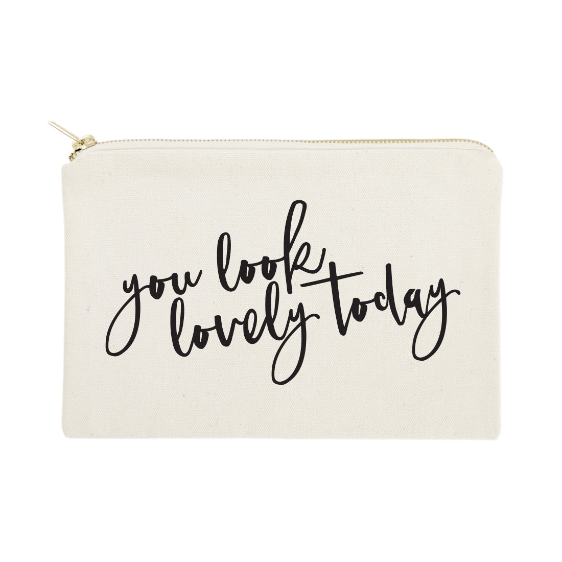 You Look Lovely Today Cotton Canvas Cosmetic Bag from The Cotton & Canvas Co.