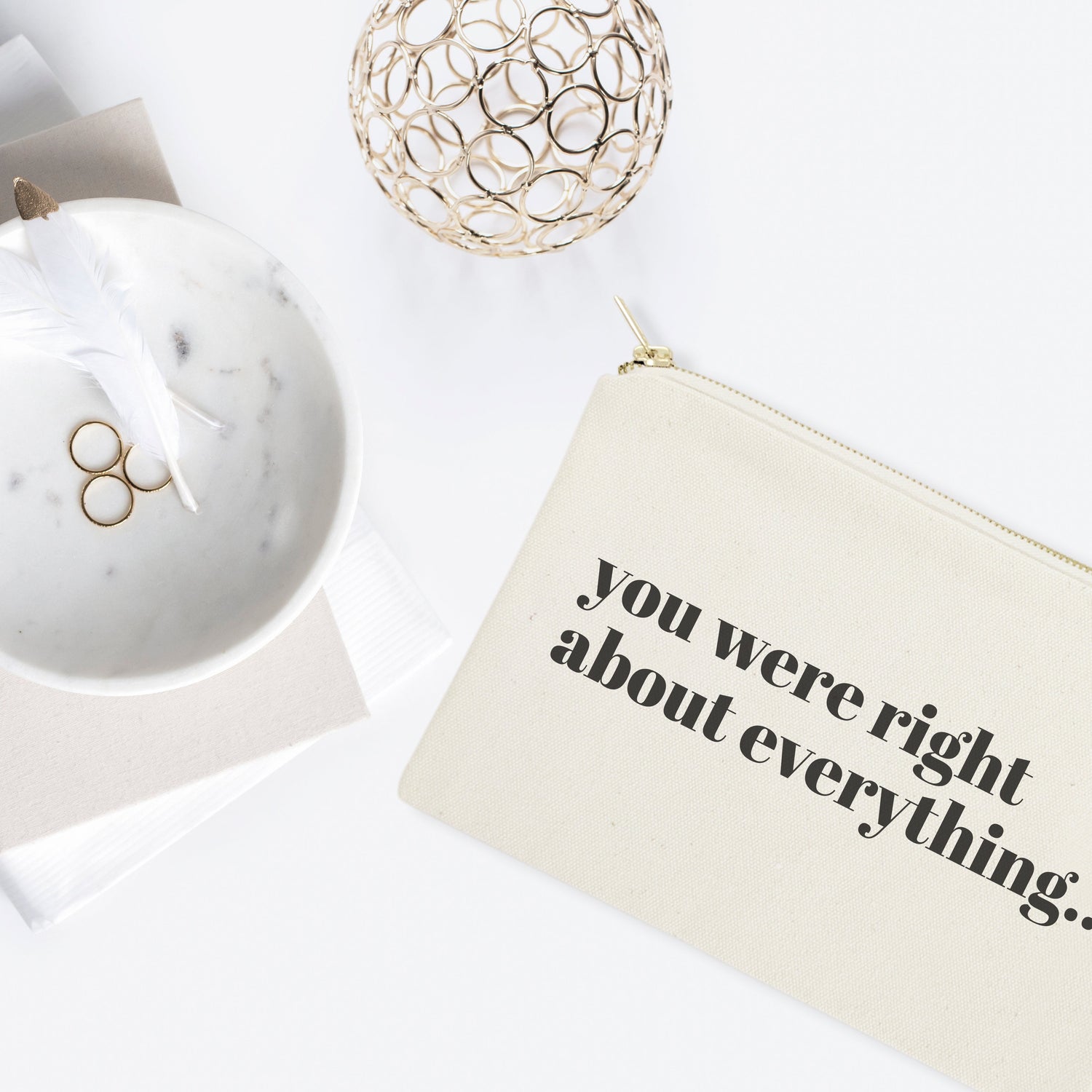 You Were Right About Everything Cotton Canvas Cosmetic Bag from The Cotton & Canvas Co.