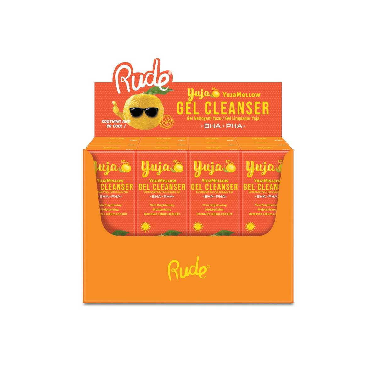 YujaMellow Gel Cleanser Paper Display, 12pcs from Rude Cosmetics