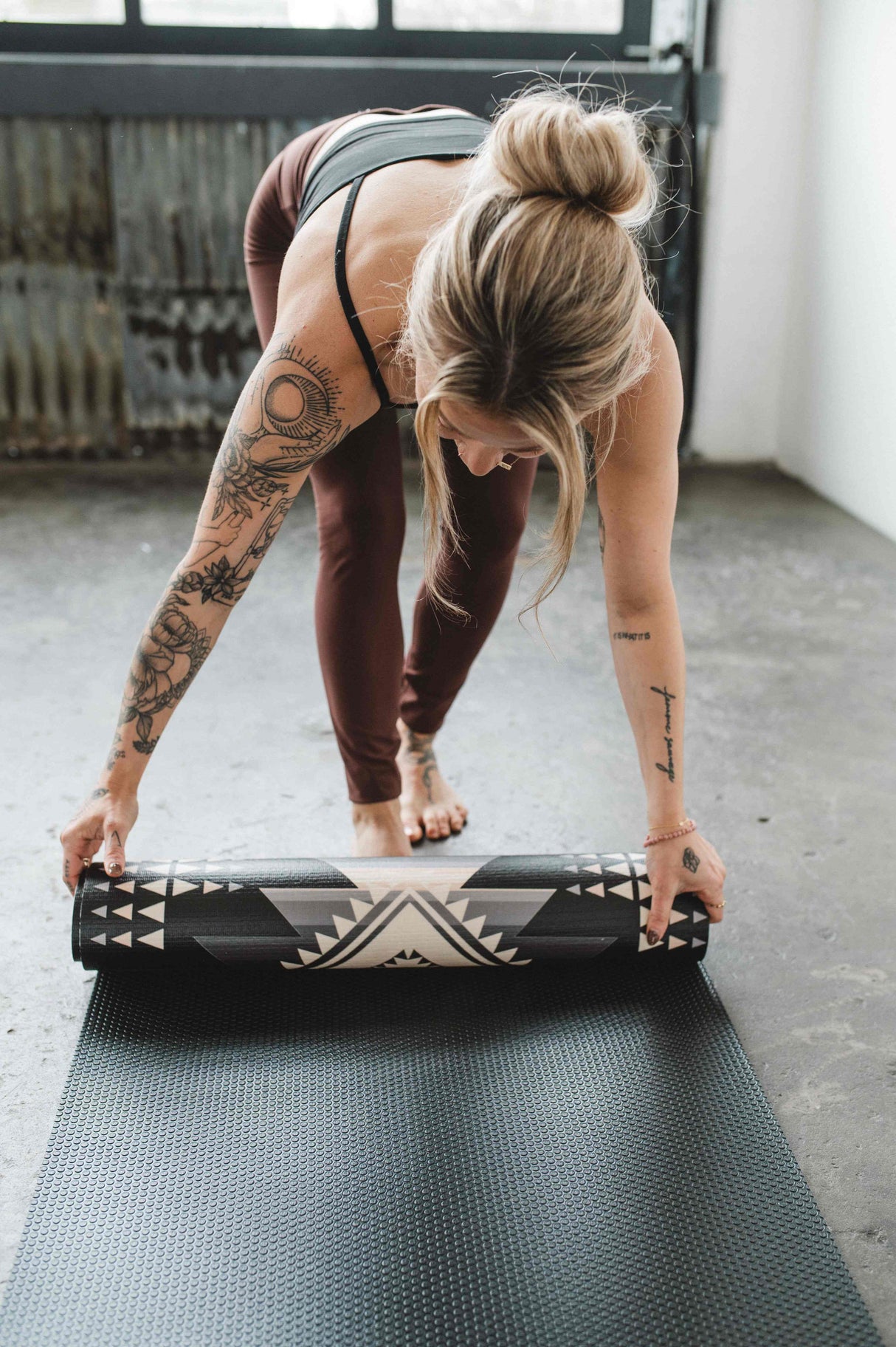 Buffalo Hills Shadow Yoga Mat – 6 mm Extra Thick, Double-Sided Non-Slip, Eco-Friendly PER with Southwestern Design | from Yune Yoga