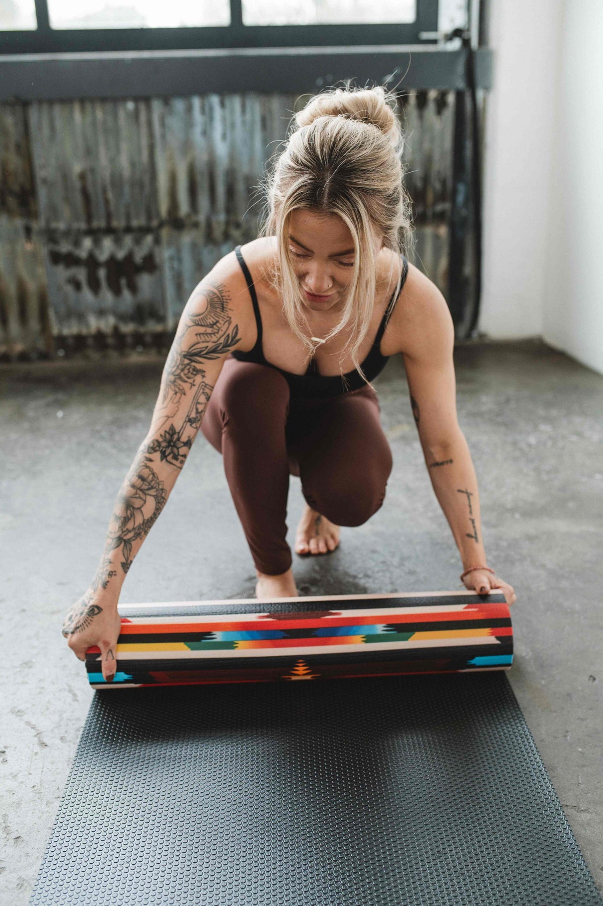Fox Trail Yoga Mat – 6 mm Extra Thick, Double-Sided Non-Slip, Eco-Friendly PER with Multi-Color Striped Design | from Yune Yoga